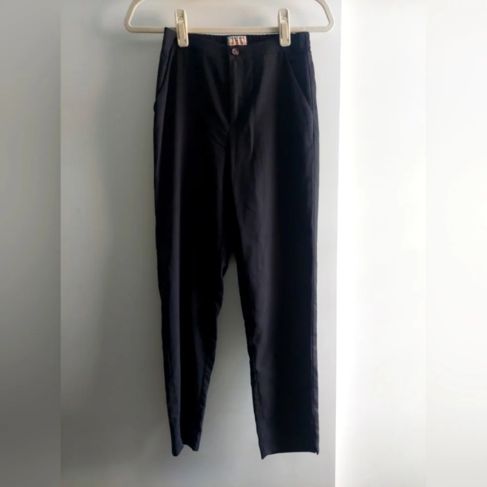 Marine Layer Women's Black Re-Spun Trouser Dress Pants size Large Minimalist